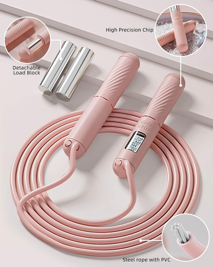 Cordless Weighted Jump Rope with Counter & LCD